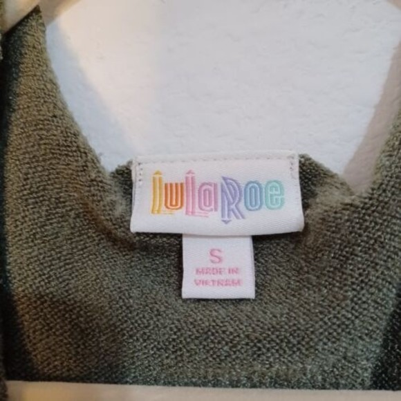 LuLaRoe Kimono Small Green Long Cardigan Coverup Open Front Topper - Picture 7 of 7